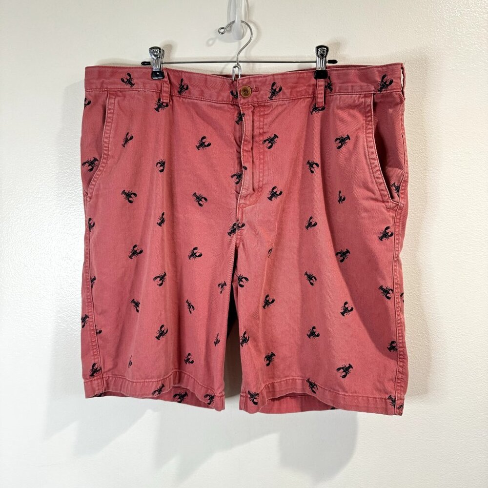 Izod Saltwater Shorts Red Blue Lobsters Mens Sz 42 / 10.5" Inseam Chino Pockets